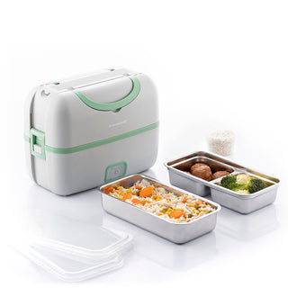 Elektrische 3-in-1-Dampf-Lunchbox mit Rezepten